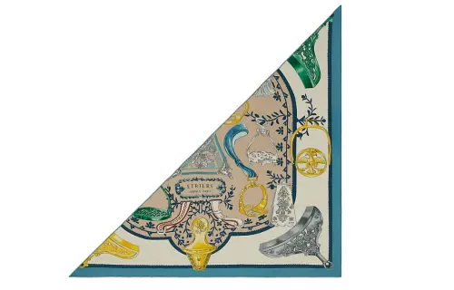 HERMES Letter Print Etrier Knit Scarves Women's Multicolor