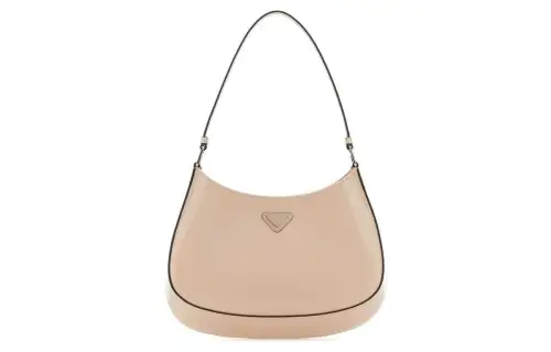 PRADA Cleo Leather Handbag, Shoulder Bag Women's Flesh Pink