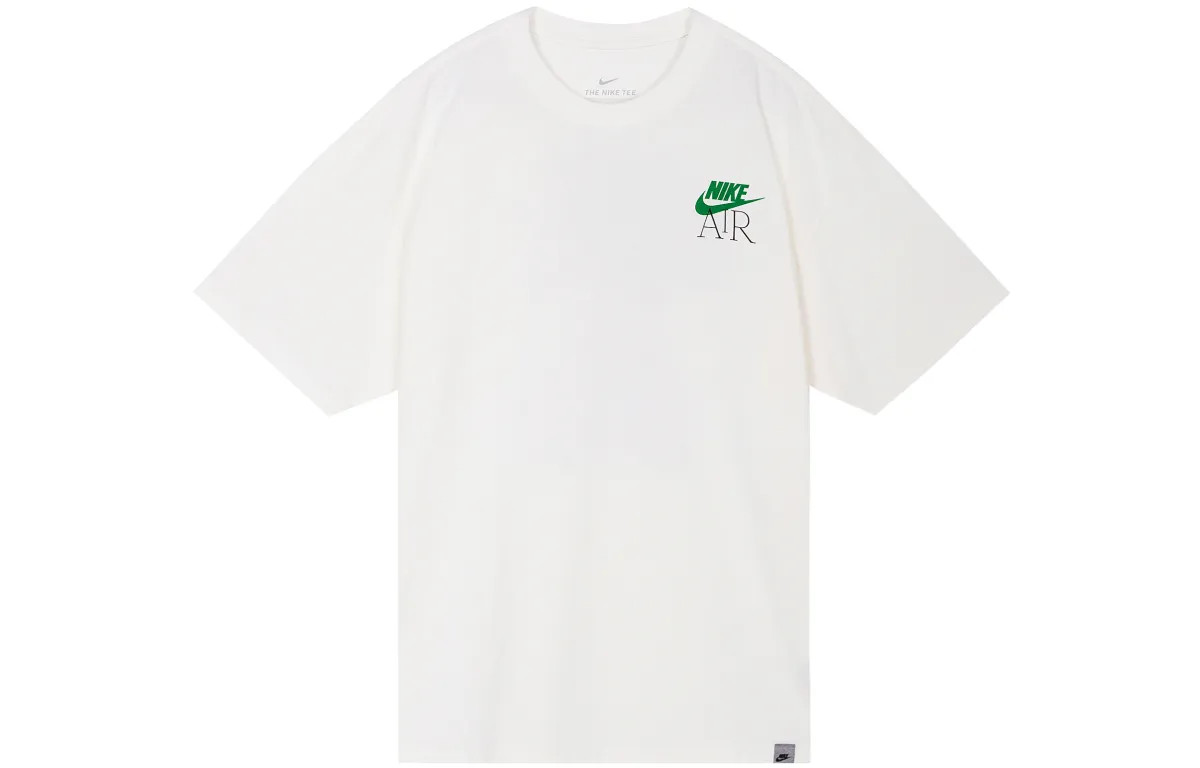 Nike T-Shirts Men's White Crew Neck Moderate Straight Fit