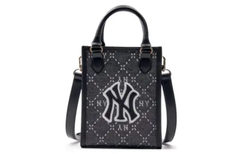 MLB Artificial Leather Tote Bag, Shopping Bag, Handbag, Shoulder Bag, Crossbody Bag Small Unisex Black
