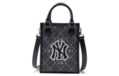MLB Artificial Leather Tote Bag, Shopping Bag, Handbag, Shoulder Bag, Crossbody Bag Small Unisex Black