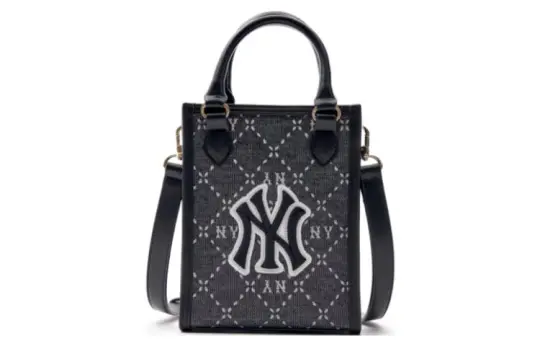 MLB Artificial Leather Tote Bag, Shopping Bag, Handbag, Shoulder Bag, Crossbody Bag Small Unisex Black