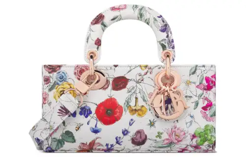 DIOR Lady D JOY Cow Leather Shoulder Bag, Crossbody Bag, Handbag Small Women's White/Multicolor