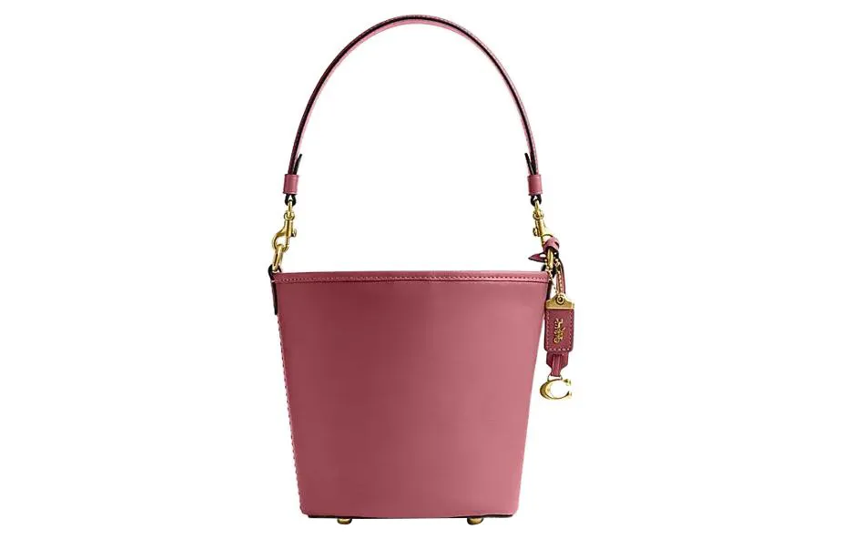 COACH Dakotah Cow Leather Bucket Bag, Handbag, Shoulder Bag, Crossbody Bag Mini Women's Rouge Red