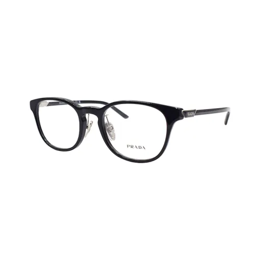 PRADA Plate Frame Oval Eyeglass Frames Women's Black