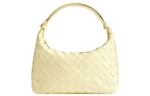 Bottega Veneta Cow Leather Handbag, Shoulder Bag Women's Chamomile Yellow
