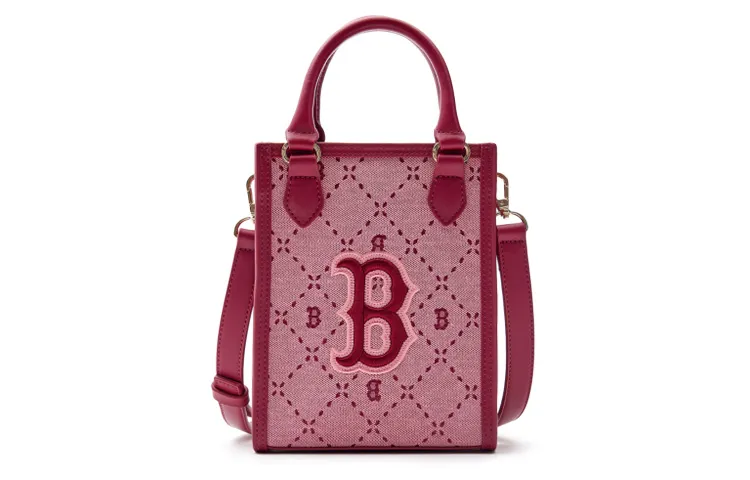 MLB Cotton Tote Bag, Shopping Bag, One Shoulder, Crossbody Bag Handbag Mini Women's Rose Red