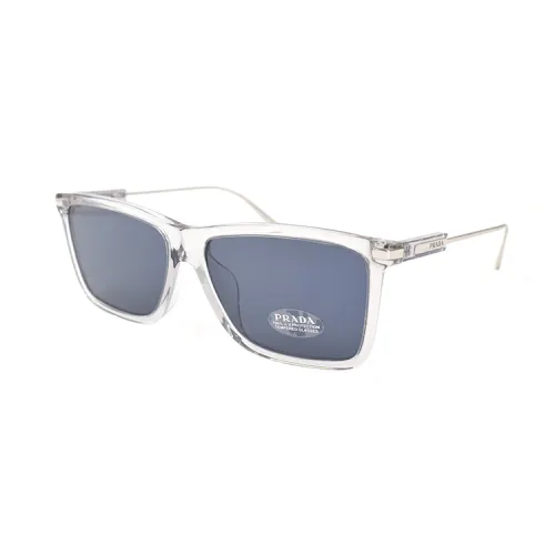 PRADA Rectangular Sunglasses Men's Transparent Gray