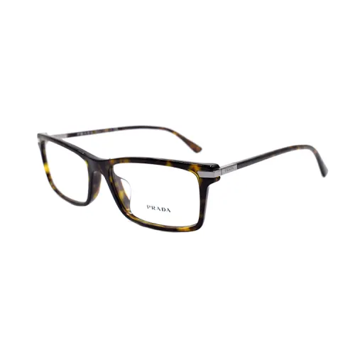 PRADA Plate Frame Rectangular Eyeglass Frames Men's Tortoiseshell
