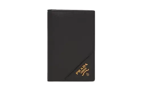 PRADA Saffiano Leather Card Holder Men's Black