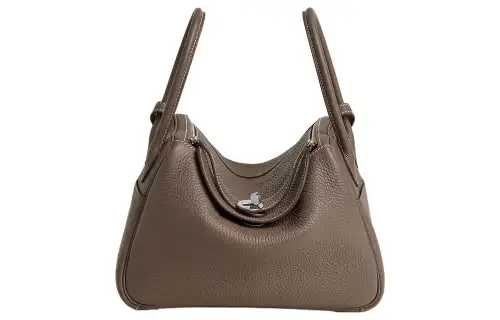 HERMES Lindy Taurillon Clemence Cow Leather Handbag 26 Women's 18 Etoupe Elephant Gray
