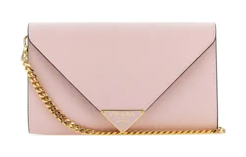 PRADA Saffiano Leather Shoulder Bag, Crossbody Bag, Wallet Women's Pink