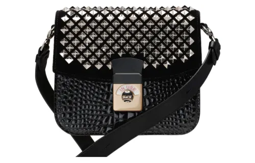 Maison Margiela Velvet With Leather And Burlap Crossbody Bag, Shoulder Bag Women's Black