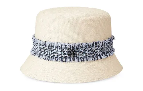 Maison Michel Kendall Logo Plaque Fringed Hat