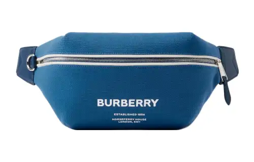 Burberry Cotton With Polyamide Fanny Pack Regular Men's Blue