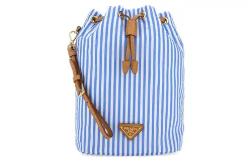 PRADA Nylon Makeup Bag Regular Women's Blue