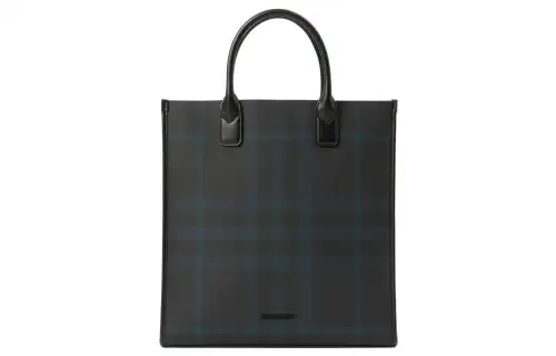 Burberry Leather Tote Bag, Shopping Bag, Handbag Regular Men's Marine Blue