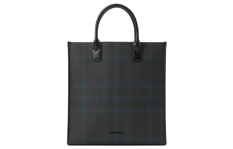 Burberry Leather Tote Bag, Shopping Bag, Handbag Regular Men's Marine Blue