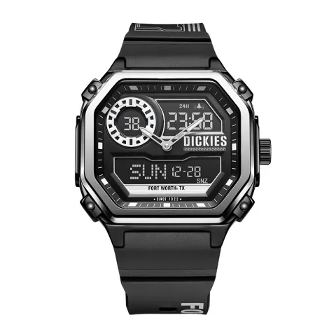 Dickies Aurora Warrior Collection Wrist Watches Quartz Movement Plastic Strap 44mm Black Dial Unisex