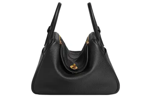 HERMES Lindy Clemence Bullock Leather Handbag, Shoulder Bag Regular 30 Women's 89 Noir Black