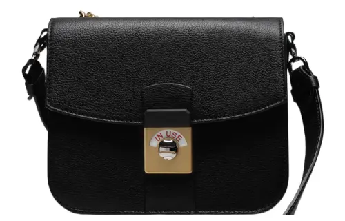 Maison Margiela Goatskin With Linen Portable Crossbody Bag, Shoulder Bag Women's Black