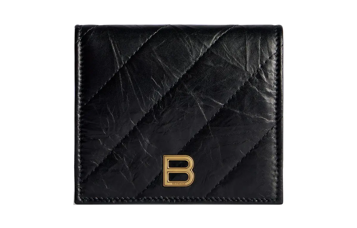 Balenciaga Crush Logo Plaque Wallet