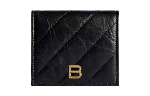 Balenciaga Crush Logo Plaque Wallet