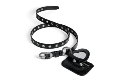 Balenciaga Cow Leather Belts Women's Black Width 2.5CM