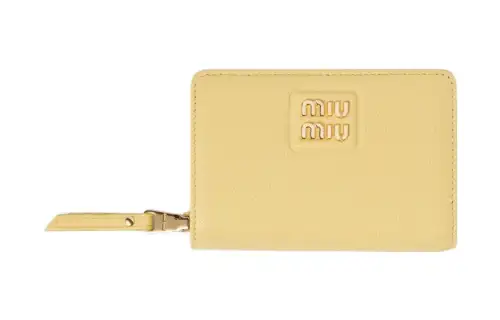 MIU MIU Leather Wallet Small Women's Lemon