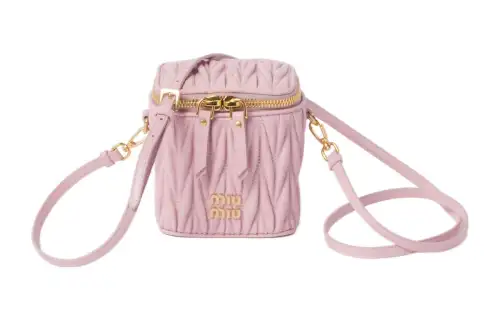 MIU MIU Nappa Leather Clutch, Shoulder Bag, Crossbody Bag Mini Women's Pink