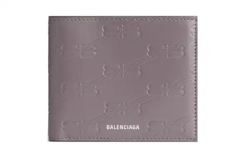 Balenciaga Calfskin Wallet Men's Dark Gray