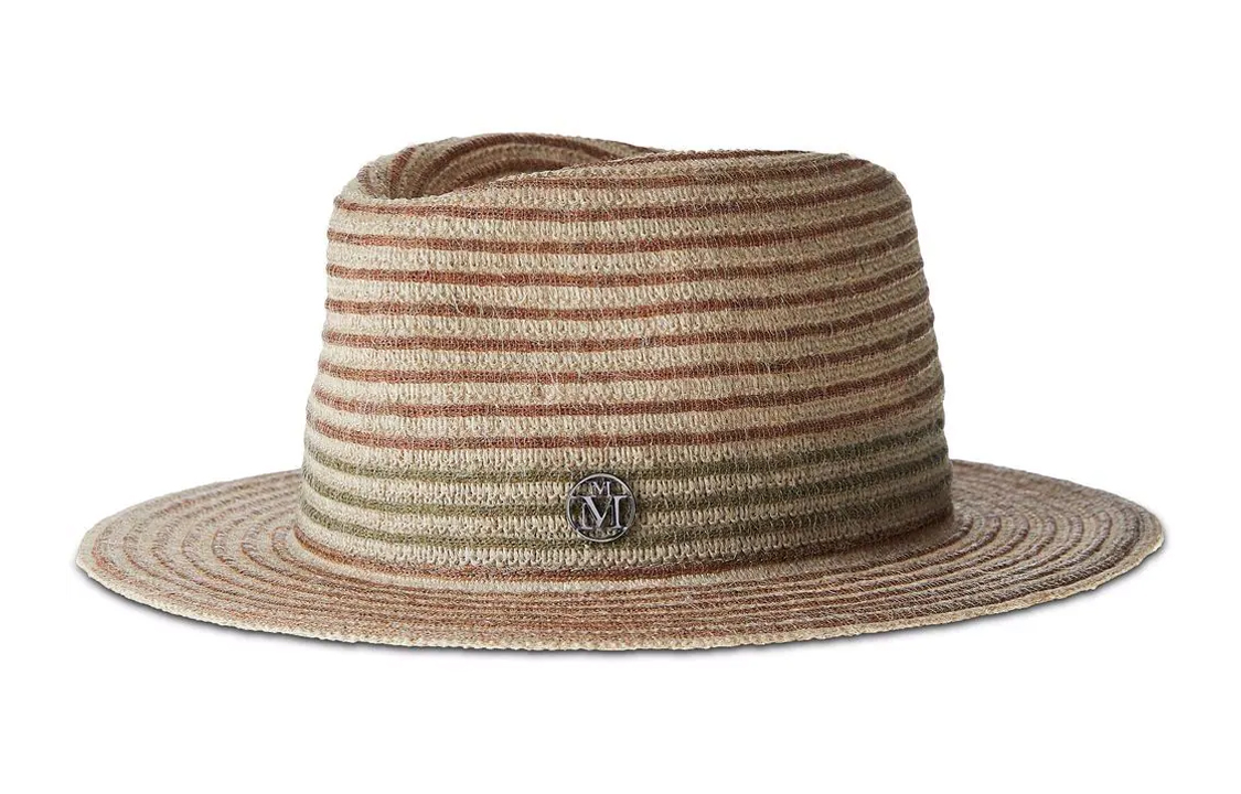 Maison Michel Andre Striped Linen blend Fedora