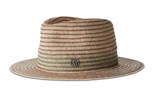 Maison Michel Andre Striped Linen blend Fedora