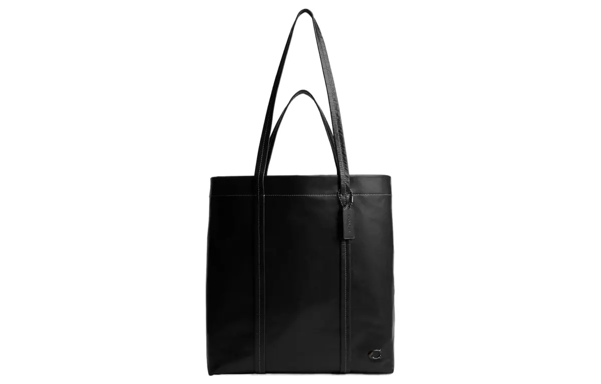COACH Leather Tote Bag, Shopping Bag, Handbag Large Men's Black