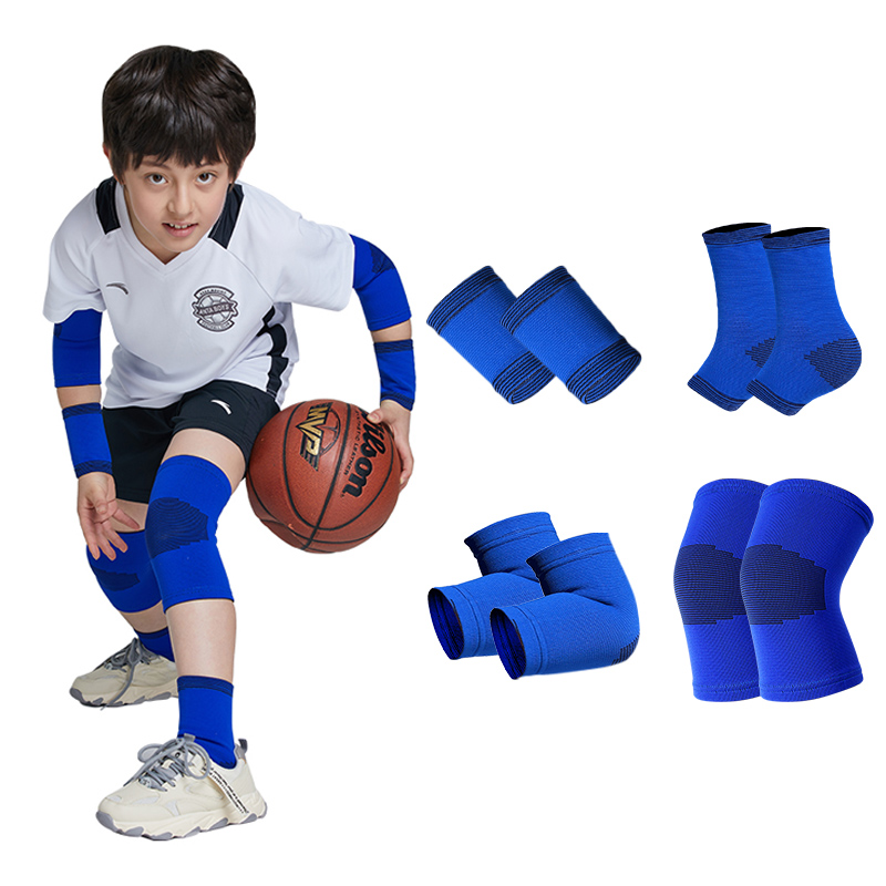 Skateboard for street skating, protective gear, basketball protective set, football black blue fuchsia purple complex equipment for badminton for cycling, 4 piece set