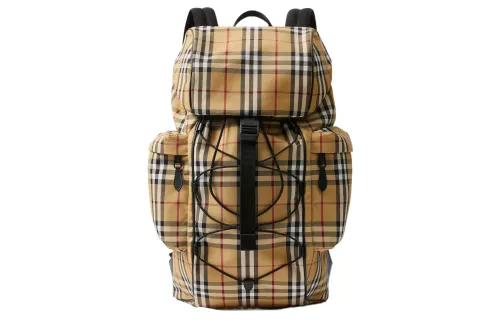 Burberry Calfskin Trim Backpack Men's Beige