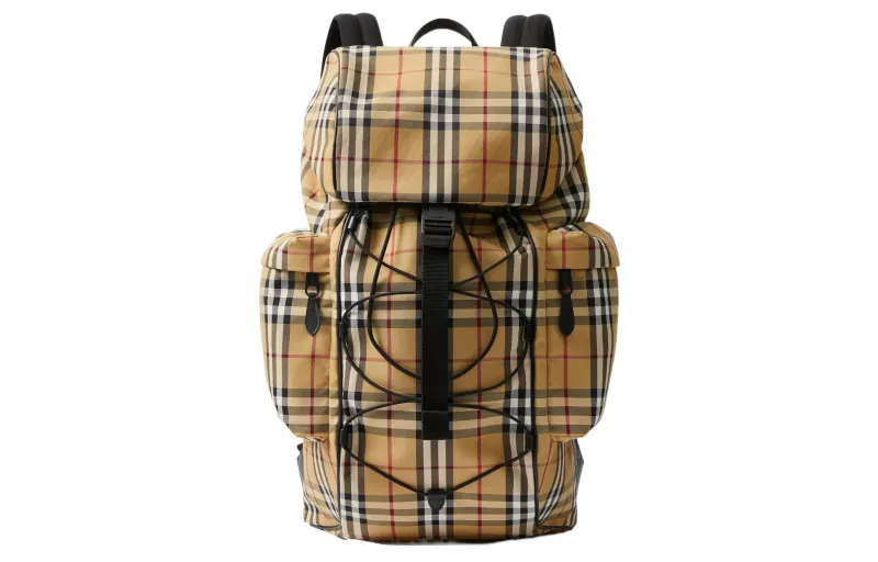 Burberry Calfskin Trim Backpack Men's Beige
