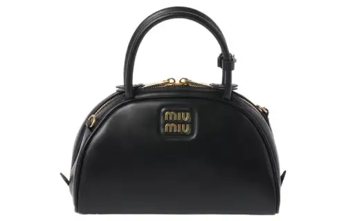 MIU MIU Leather Handbag, Shoulder Bag, Crossbody Bag Women's Black