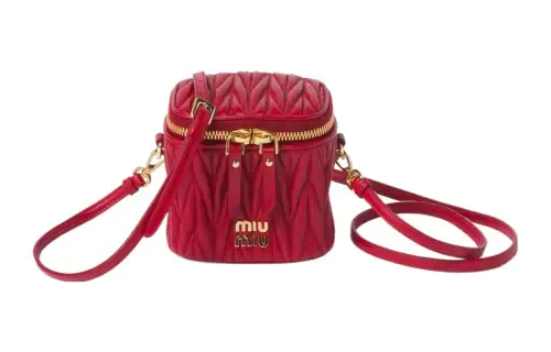 MIU MIU Nappa Leather Clutch, Shoulder Bag, Crossbody Bag Mini Women's Red