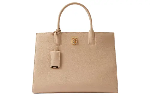 Burberry Calfskin Tote Bag, Shopping Bag, Handbag Small Women's Wheat Beige