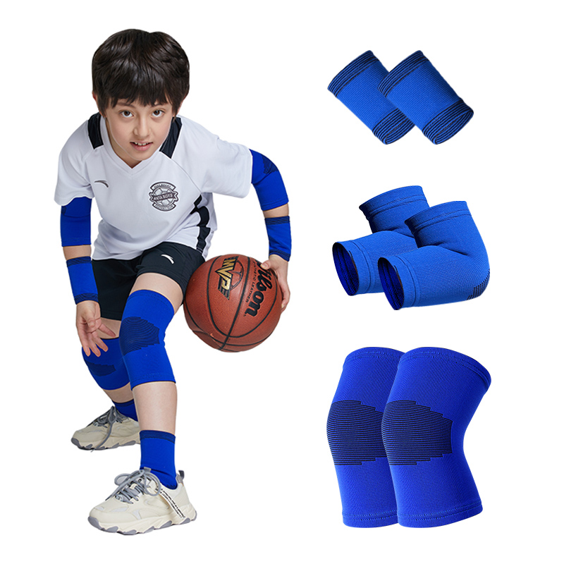 Basketball summer thin equipment for street skating, knee pads, elbow pads, wristband, set, black blue fuchsia purple complex protective gear for men and women, for teenagers, fall protection, 3 pieces