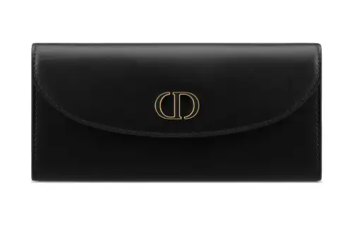 DIOR 30 Montaigne Calfskin Wallet Women's Black