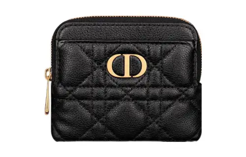 DIOR Caro Calfskin Wallet Women's Black