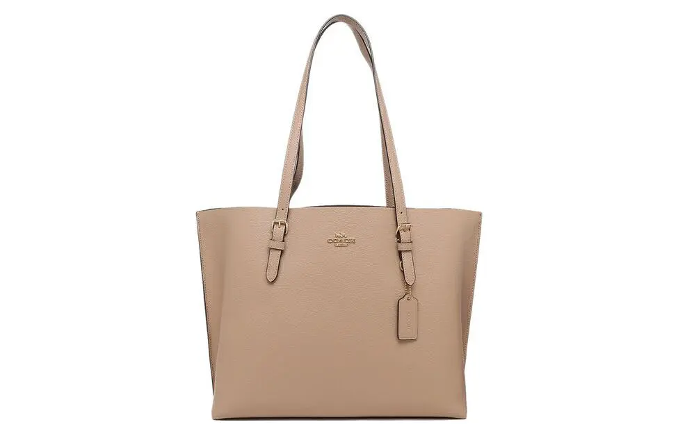 COACH Mollie Solid Color Cow Leather Mommy Bag, Tote Bag, Shopping Bag, Handbag, Shoulder Bag 34 Women's Taupe