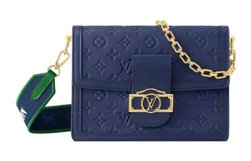 LOUIS VUITTON Dauphine Calfskin Daphne Shoulder Bag, Crossbody Bag Medium Women's Blue