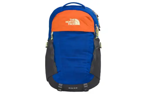 THE NORTH FACE 30L Backpack Double Shoulder Outdoor Bag Recycled Nylon Blue & Orange Unisex