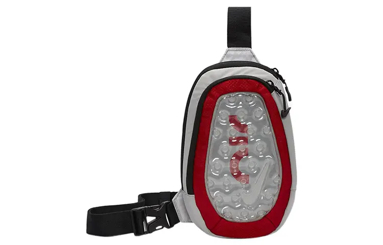 Nike Nylon Shoulder Bag, Crossbody Bag, Sling Bag Regular Unisex Gray/Red