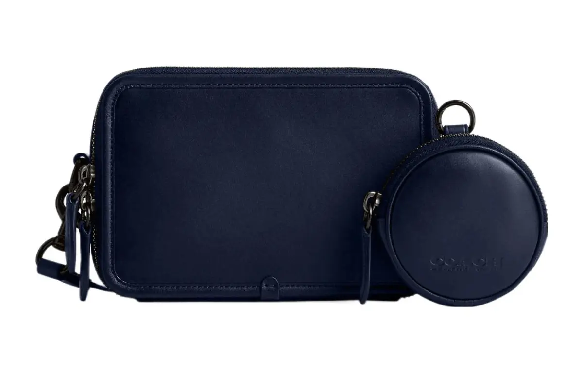 COACH Charter Glove Tanned Leather Combo Bag, Crossbody Bag Small Men's Marine Blue