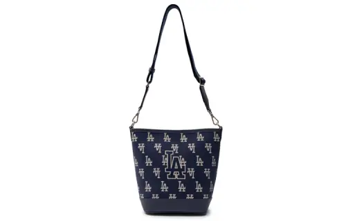 MLB Polyester With Cotton Bucket Bag, Shoulder Bag, Crossbody Bag Large Women's Dark Blue
