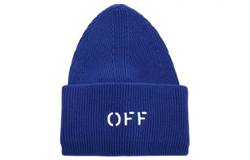 OFF-WHITE Logo-stamp Ribbed Beanie